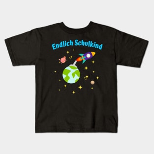 Endlich Schulkind Rakete Einschulung Kinder Kids T-Shirt